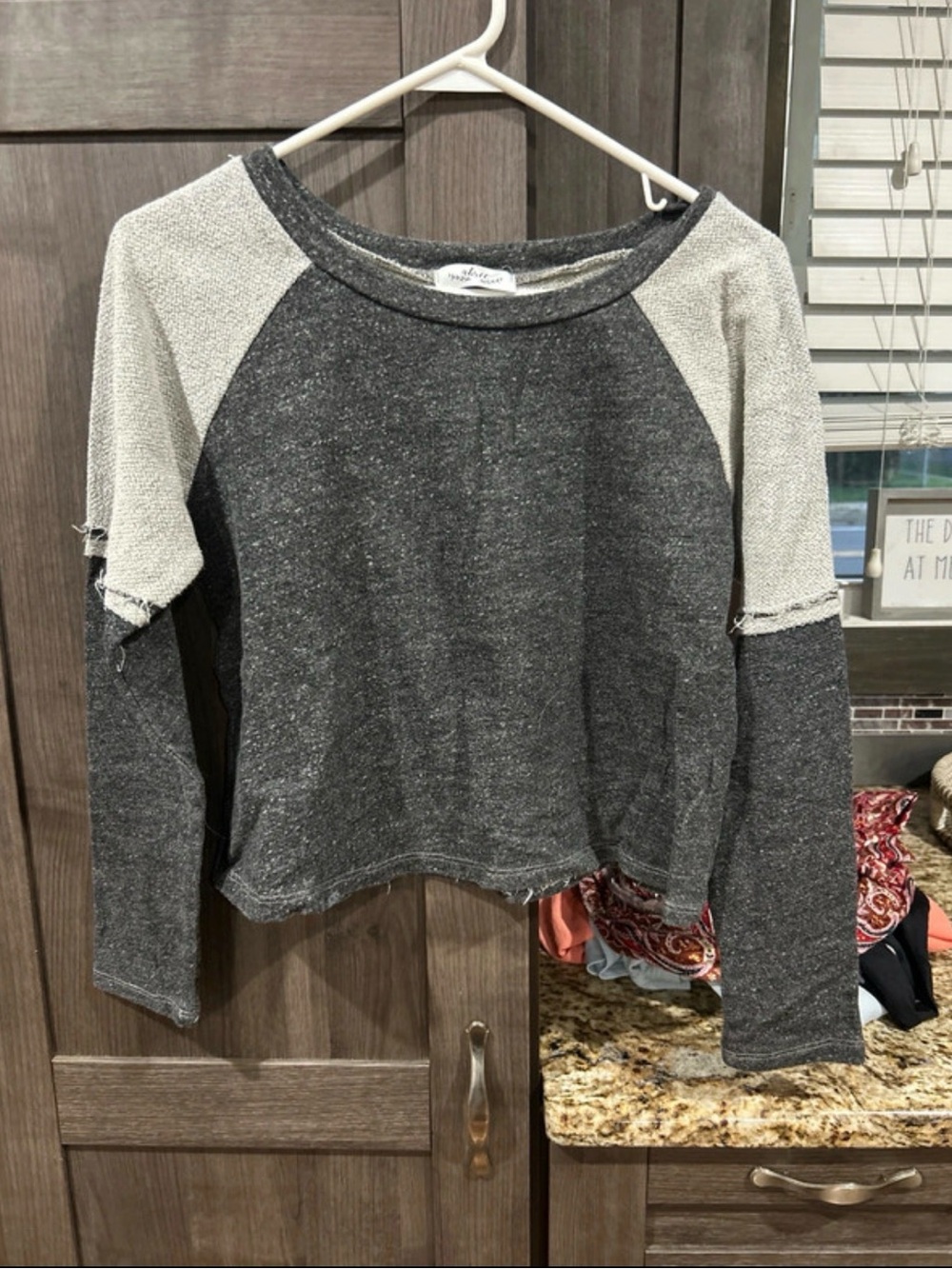 Cozy Two-Tone Gray Raglan Sweatshirt